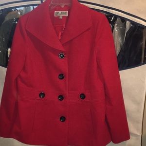 JM Collection Petite Medium Red Women’s Coat